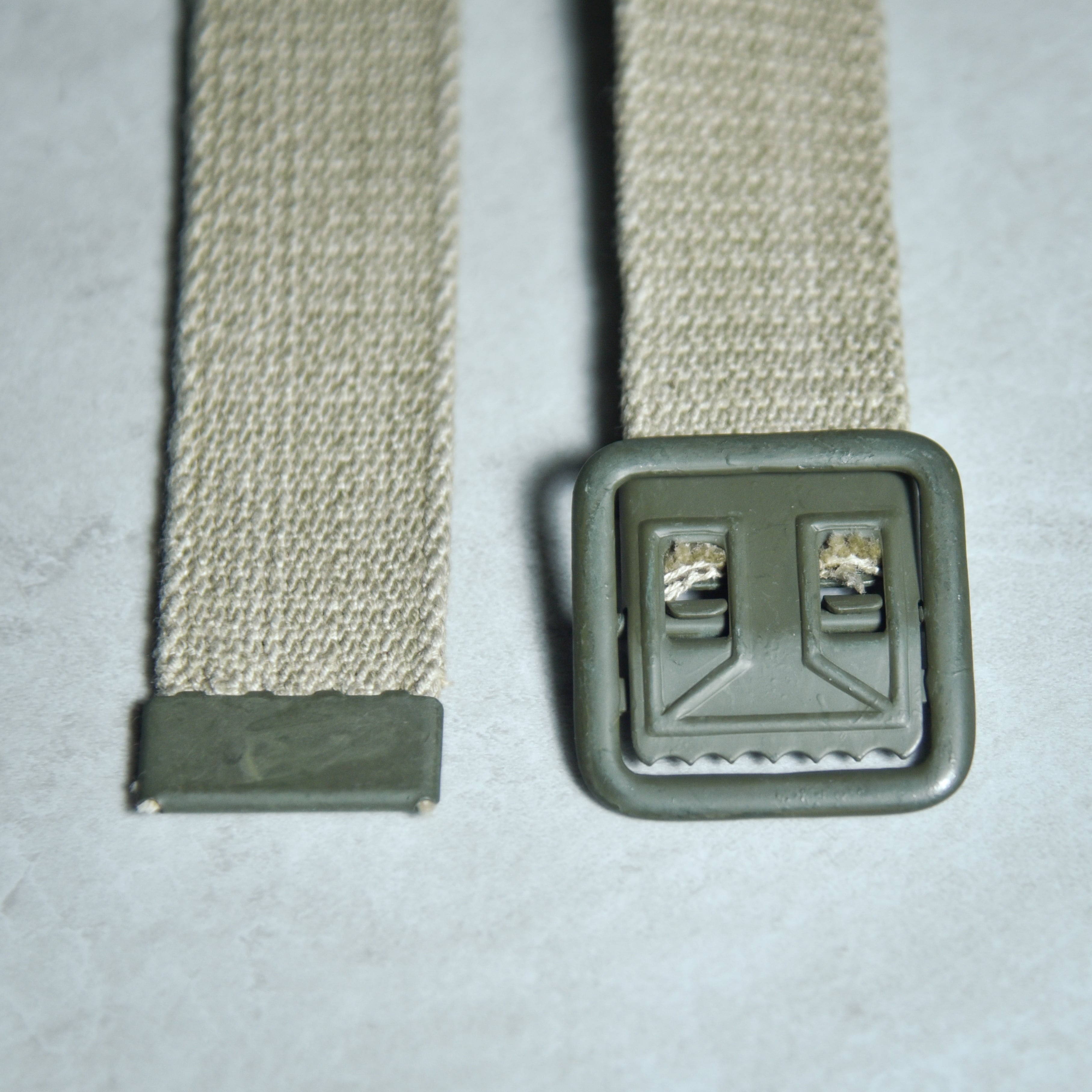 DEAD STOCK】French Army Open Buckle Canvas Belt フランス軍