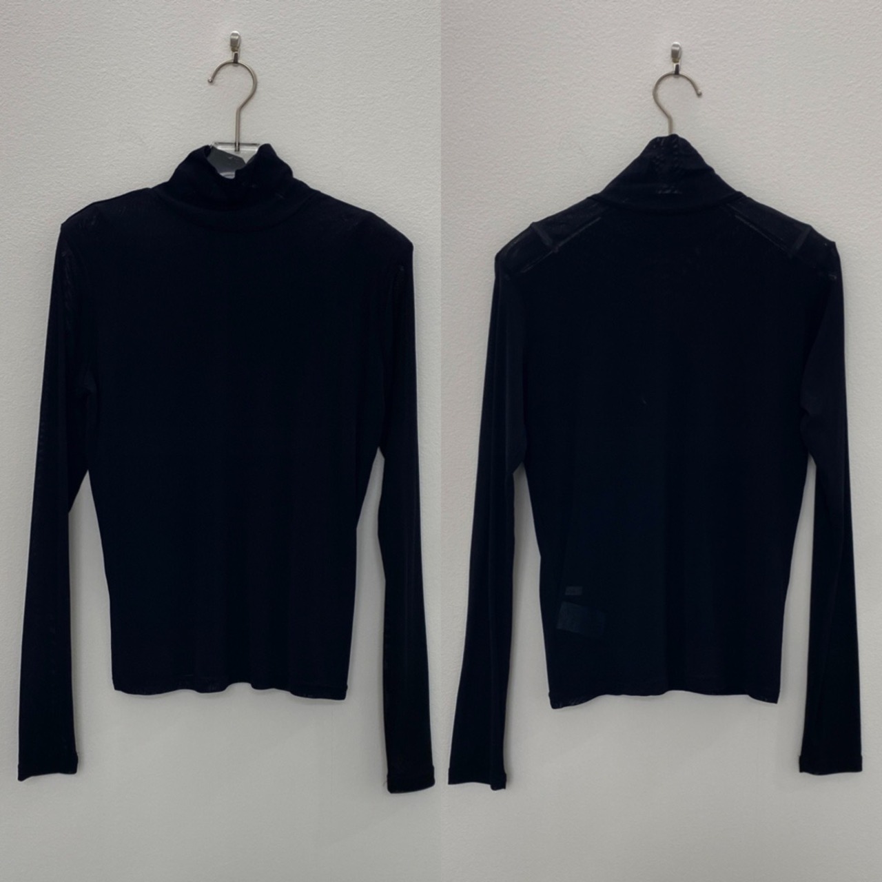 フロントダブルハイネックシアーPO/ブラック