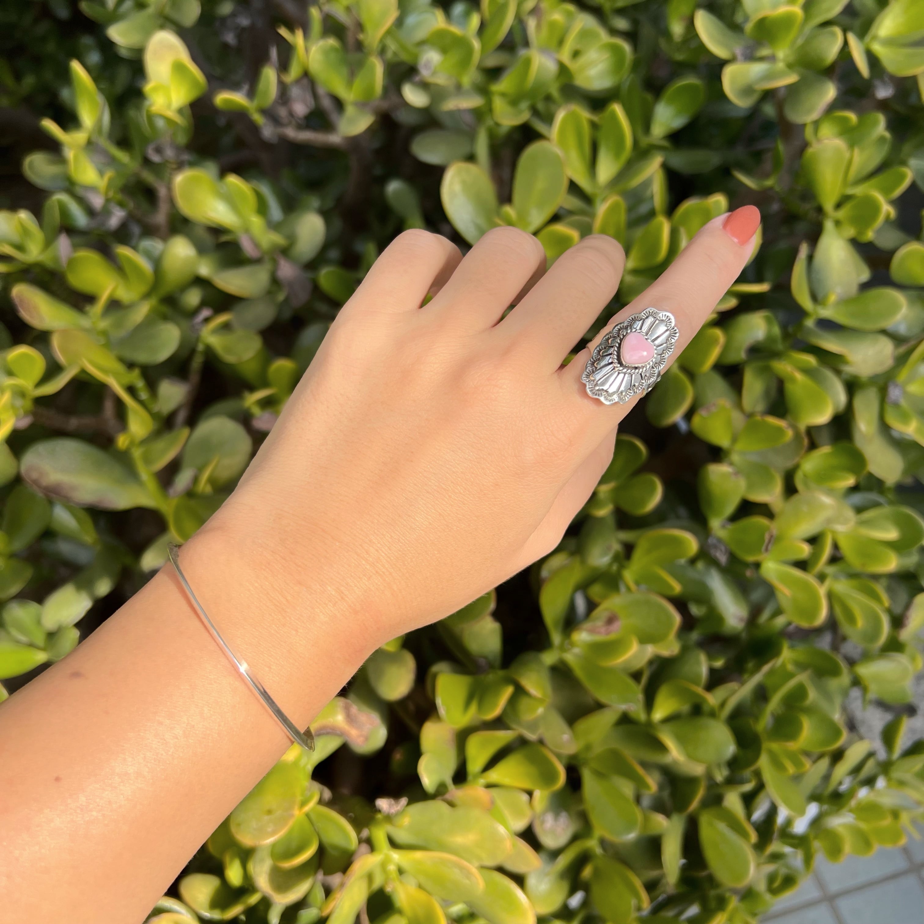 Indian Jewelry】ハート コンクシェル フリーサイズ リング 指輪