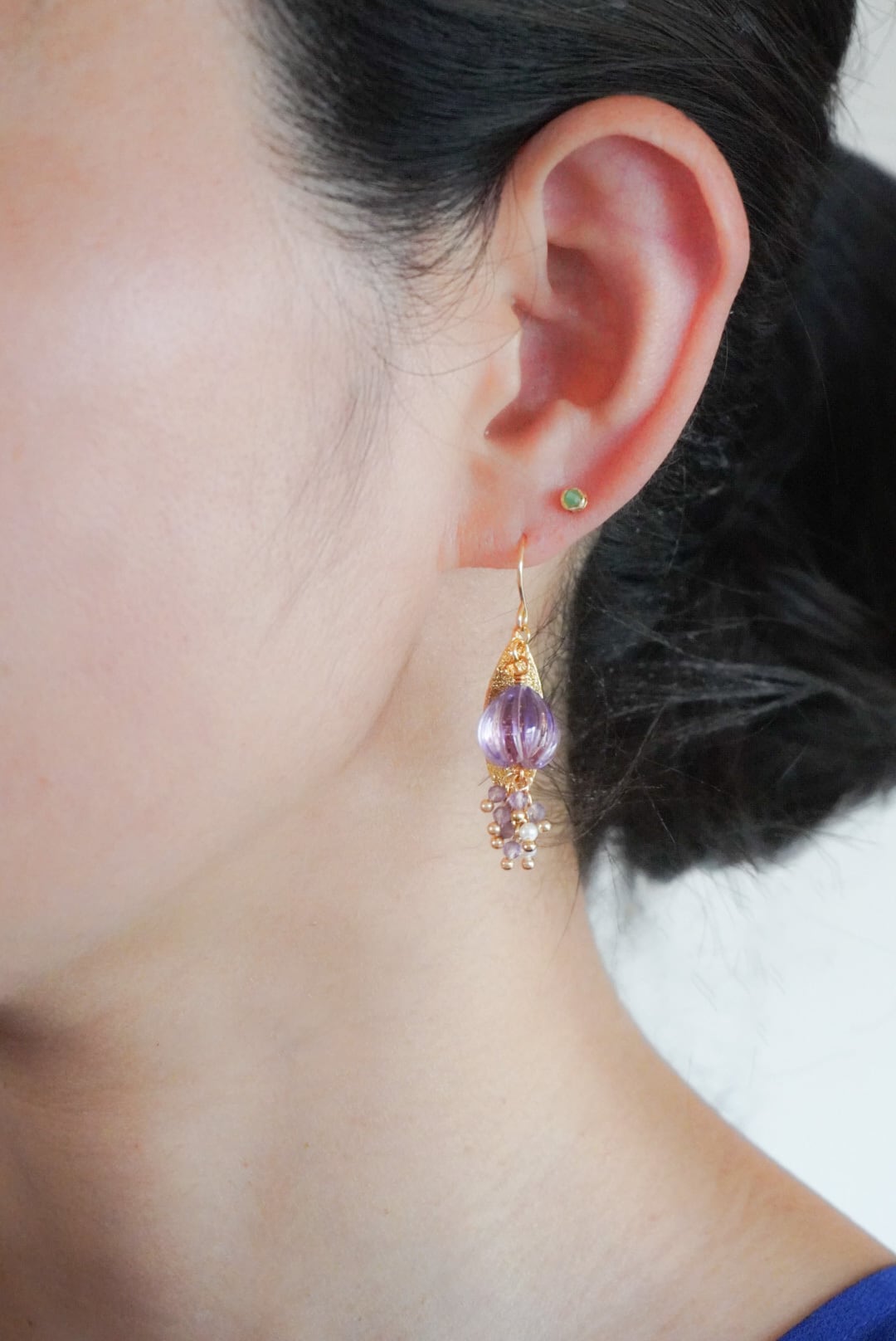 ブルーベル 片耳ピアス/イヤリング すずらんに似た紫のお花