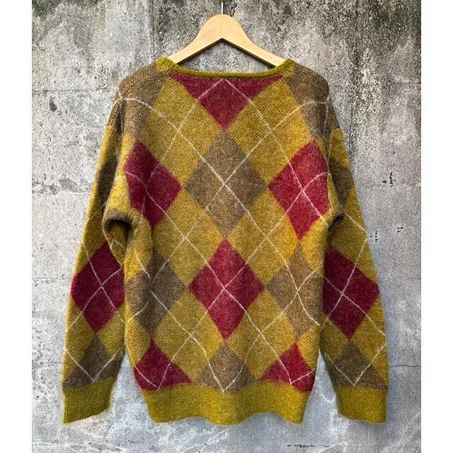 アーガイル・モヘア・カーディガン KHAKI | NEVERTRUST