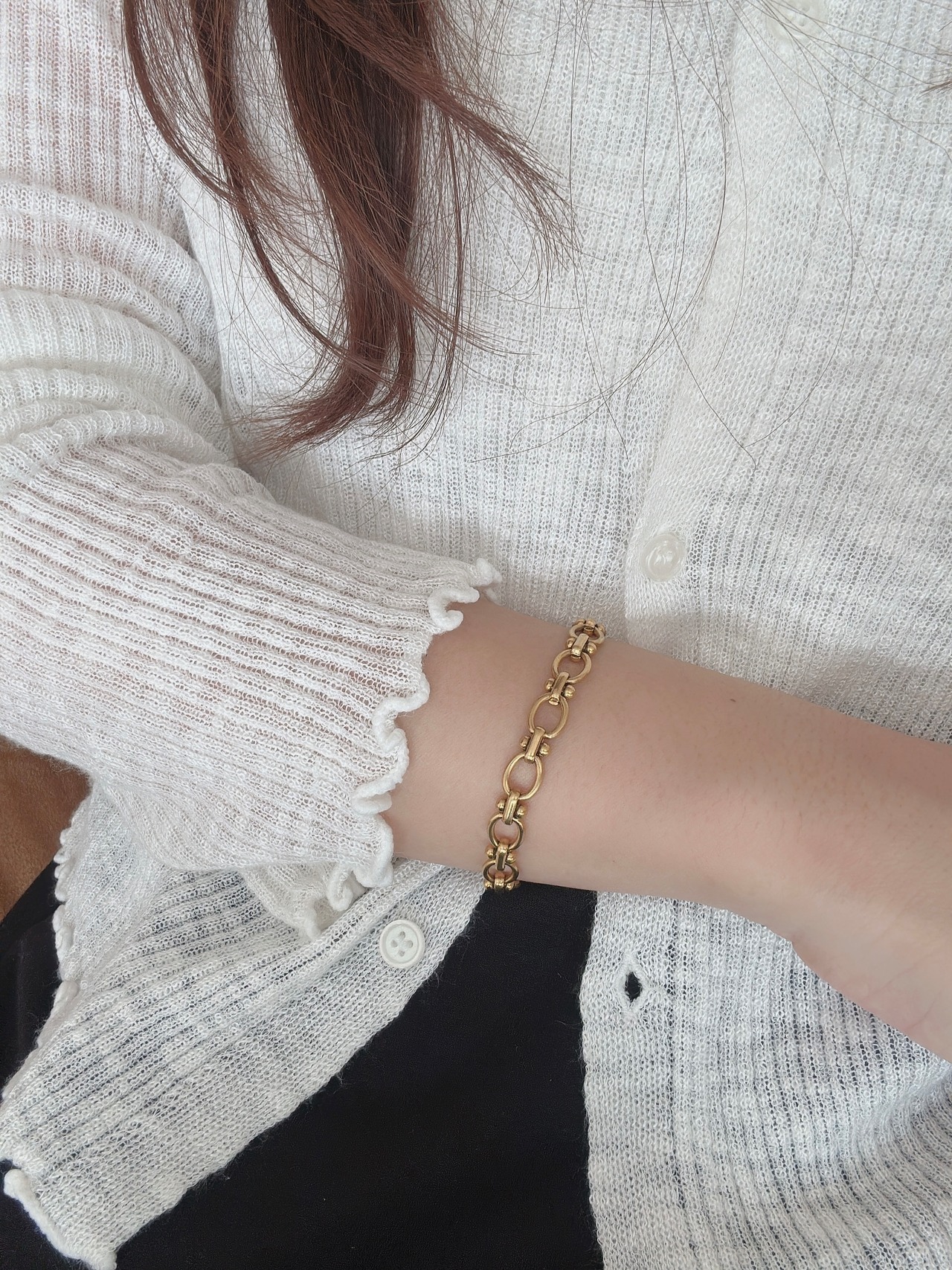 SS マグネットスライドラブチェーンブレスレット