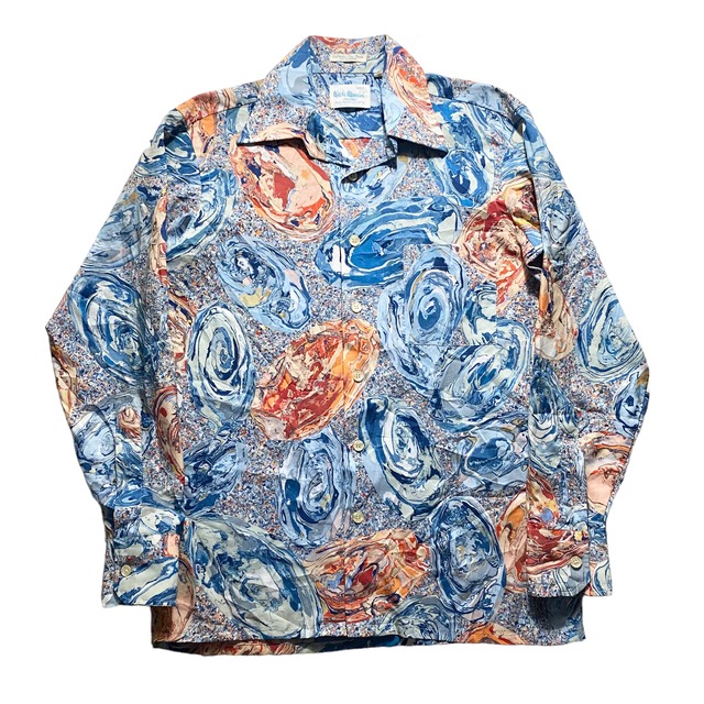 vintage 1970’s marble print polyester shirt