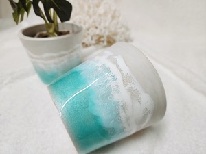 387.オーシャンレジンアート 植木鉢 穴なし