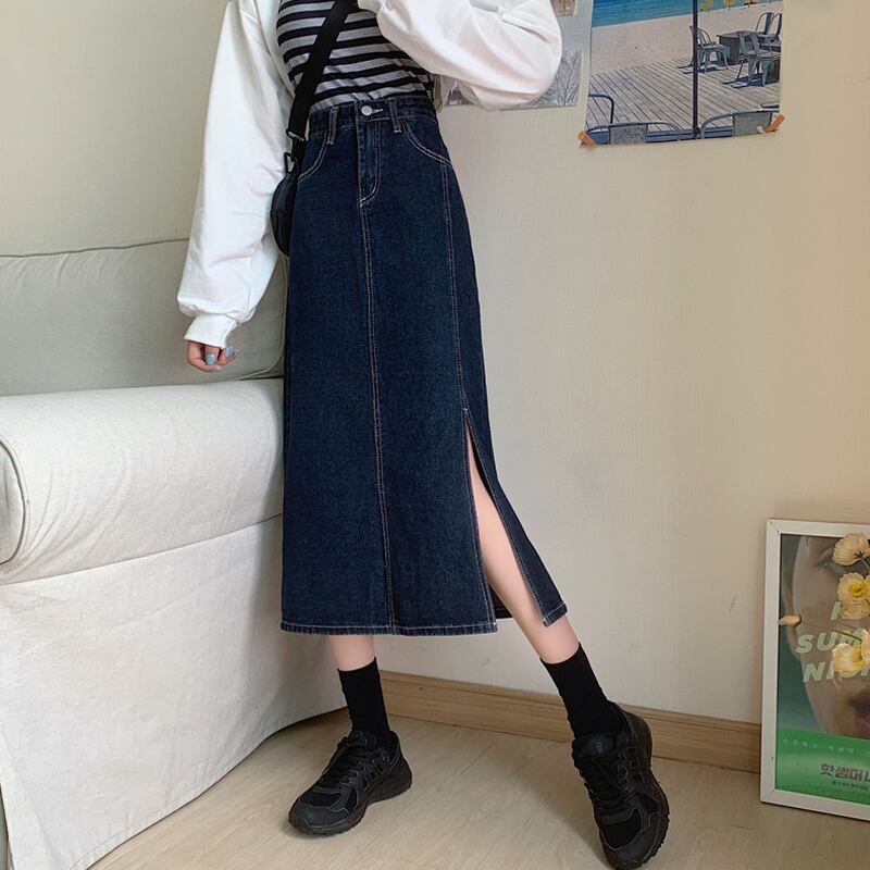 スカート スプリングハイウェストウェスト 春物 試着室85398822405