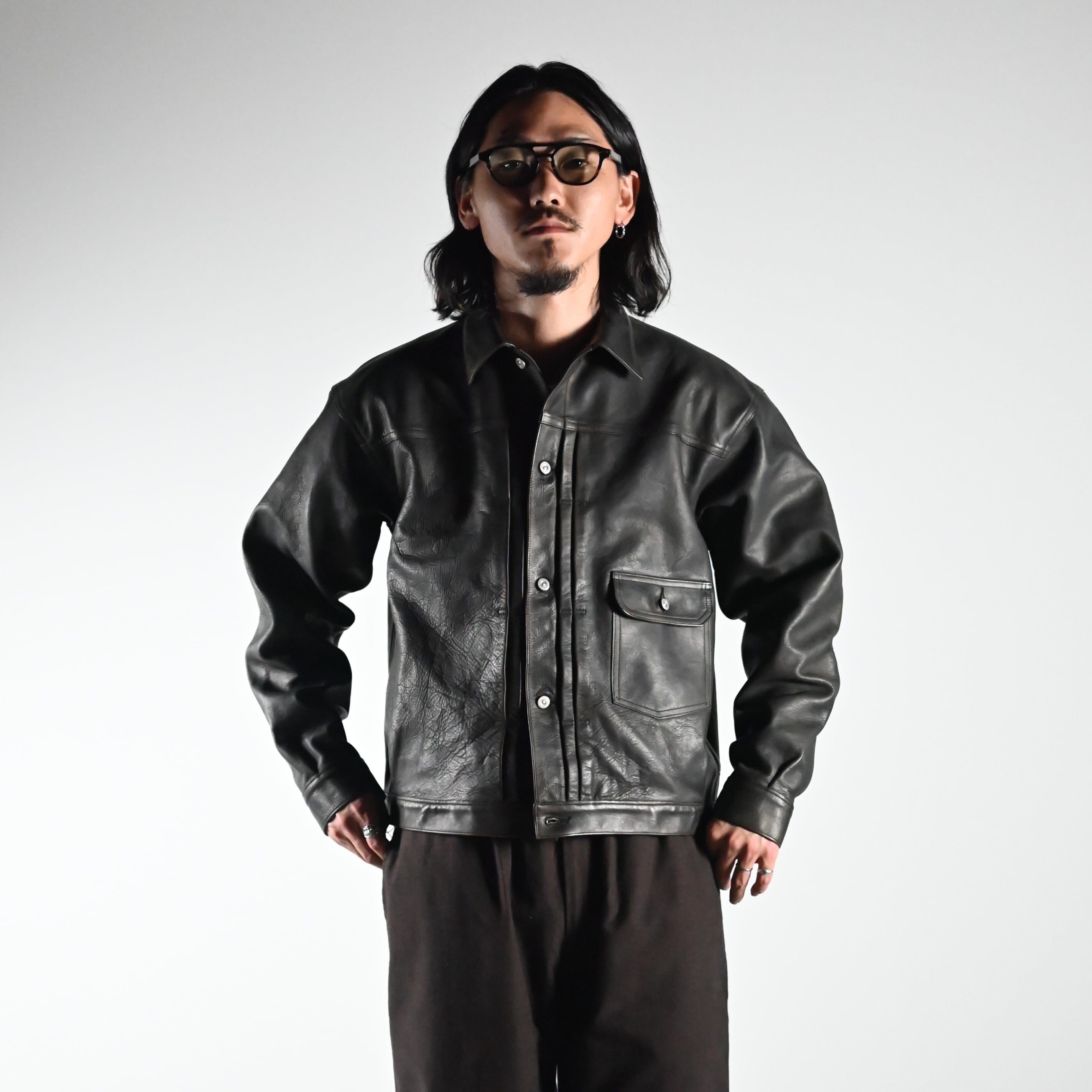 OLD JOE / PATINA HORSE-HIDE RIVETED JACKET | GANKO