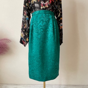 80s Leaf pattern Tuck Skirt W207