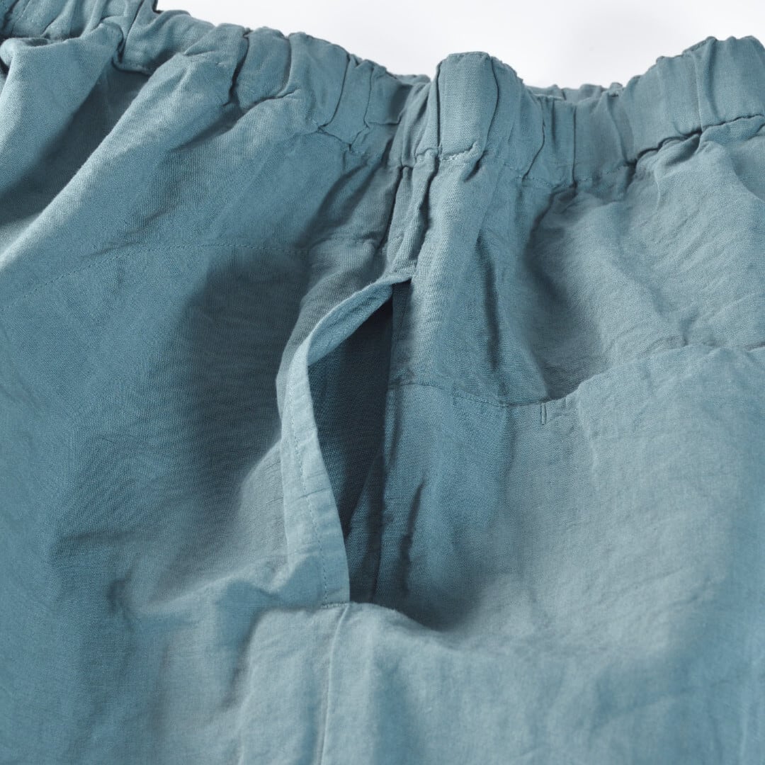 prit プリット コットンリネンウェザーテーパードイージーパンツ・スレート ハリの有る高密度生地を使ったテーパードシルエット
