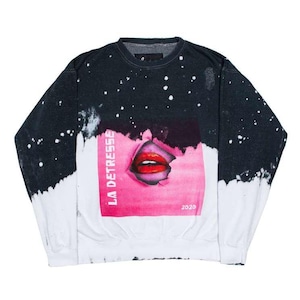 【La Detresse】ACID WASH CHARCOAL BREAKTHROUGH PULLOVER(BLACK/WHITE)