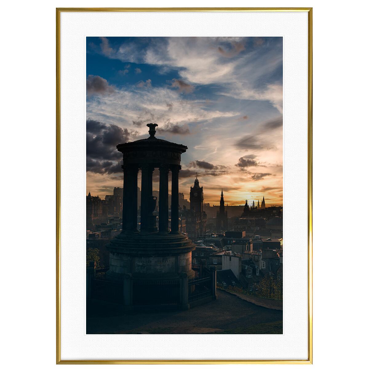 夕日写真 イギリス エディンバラ カールトン・ヒル インテリアアートポスター額装 AS1742