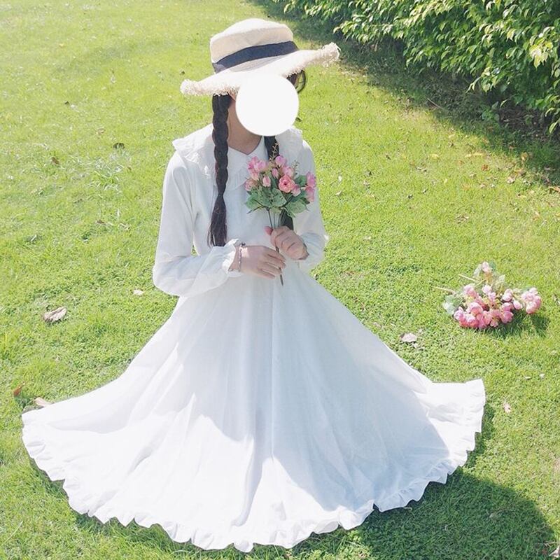 年齢を減らす小さな新鮮な春と秋2020新しい女性のかわいいドレスeseスーパー妖精人形の襟のスカートかわいい 萌量不足37782403844