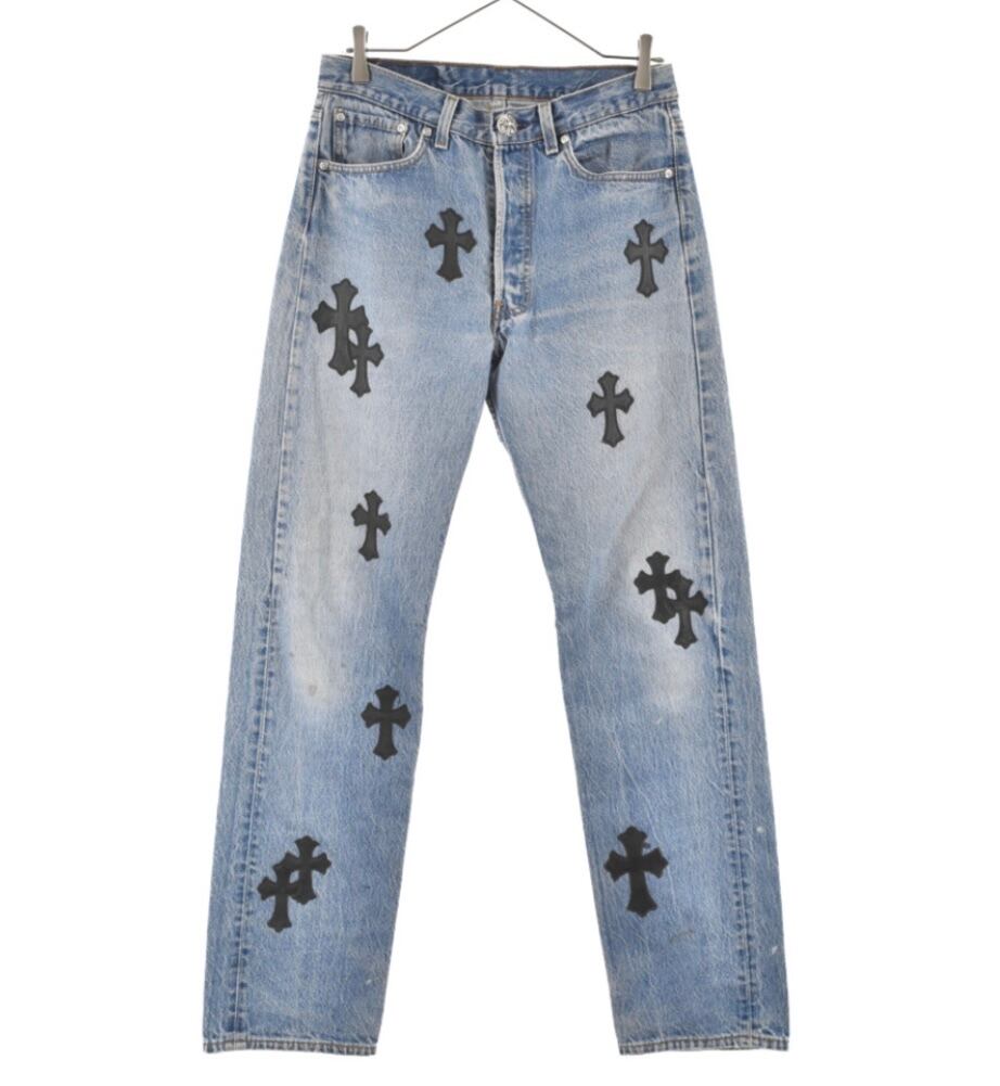 CHROME HEARTS クロムハーツ LEVI'S Denim Pants クロスパッチ ウォッシュド デニムパンツ | chromehearts