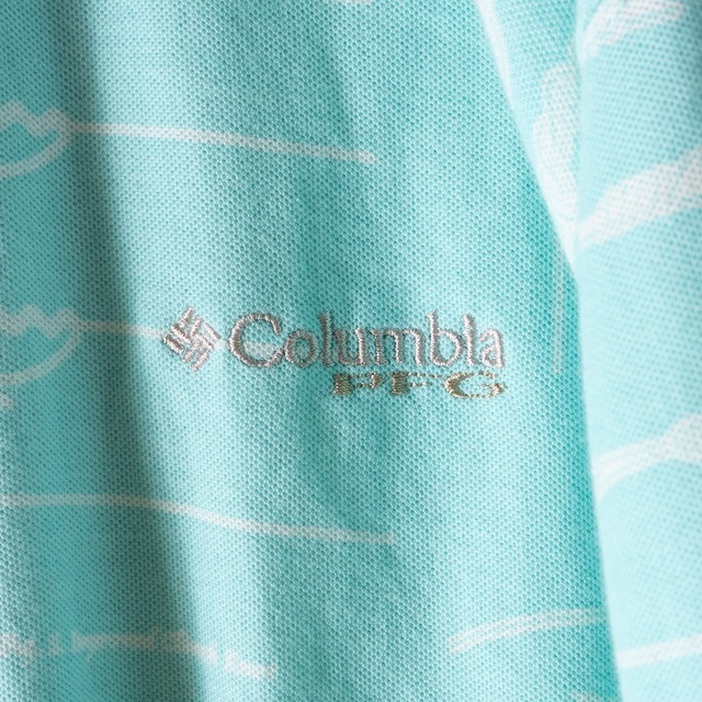 "Columbia PFG" uesd Rope pattern polo shirt