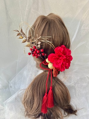 フラワーヘアーアクセサリー～朱麗～