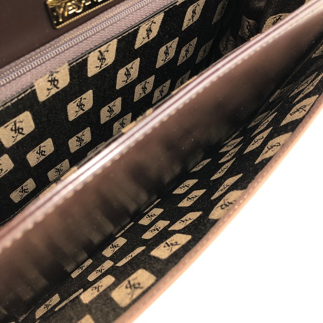Yves Saint Laurent イヴ・サンローラン ショルダーバッグ ブラウン ロゴ レザー 2way vintage ヴィンテージ オールド ybgvxx