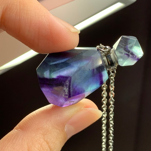 ブルー×パープルグラデーションフローライト・ミニ香水瓶