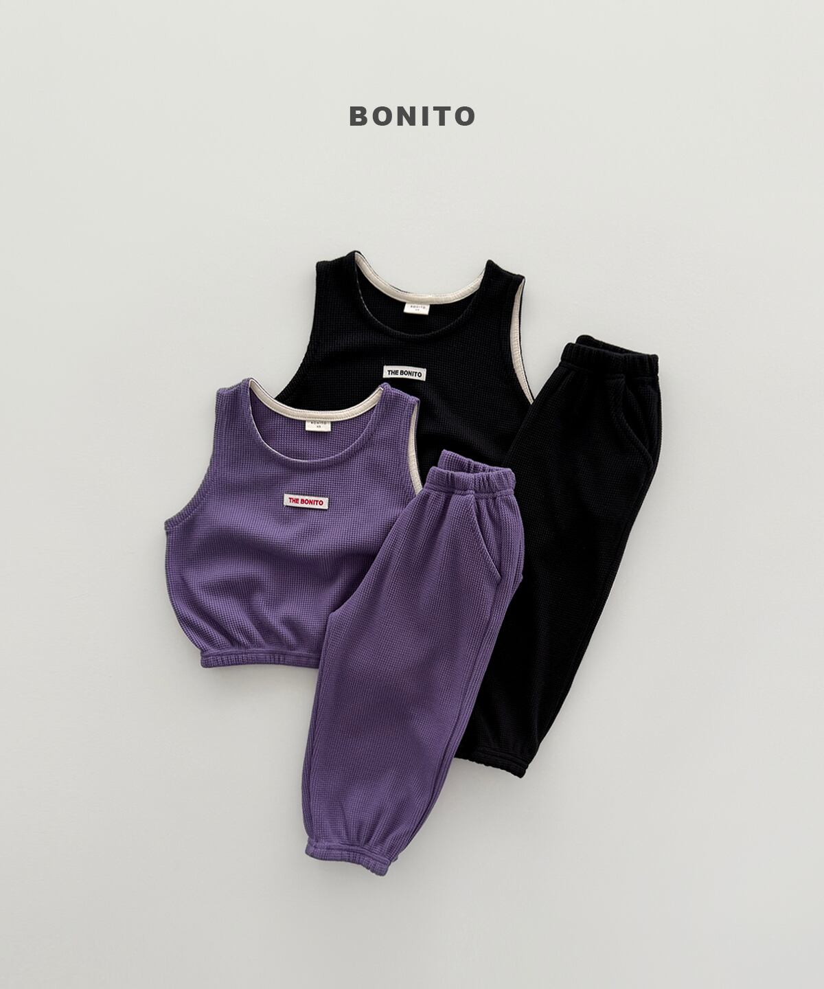 mini waffle vest set up【BONITO】※9月中旬発送予定