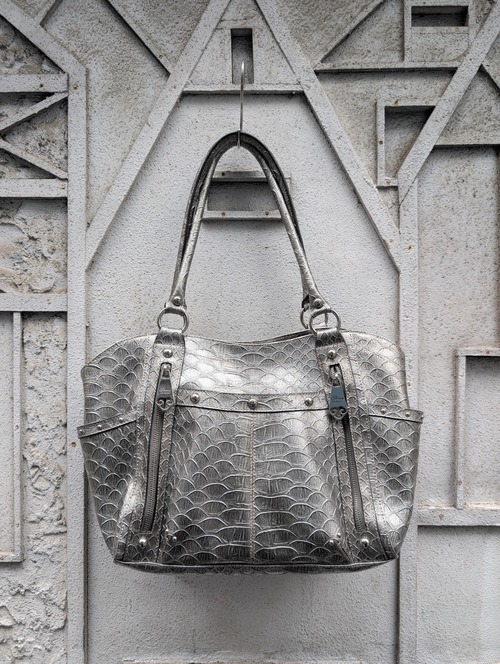 "UNKNOWN" metallic hand bag