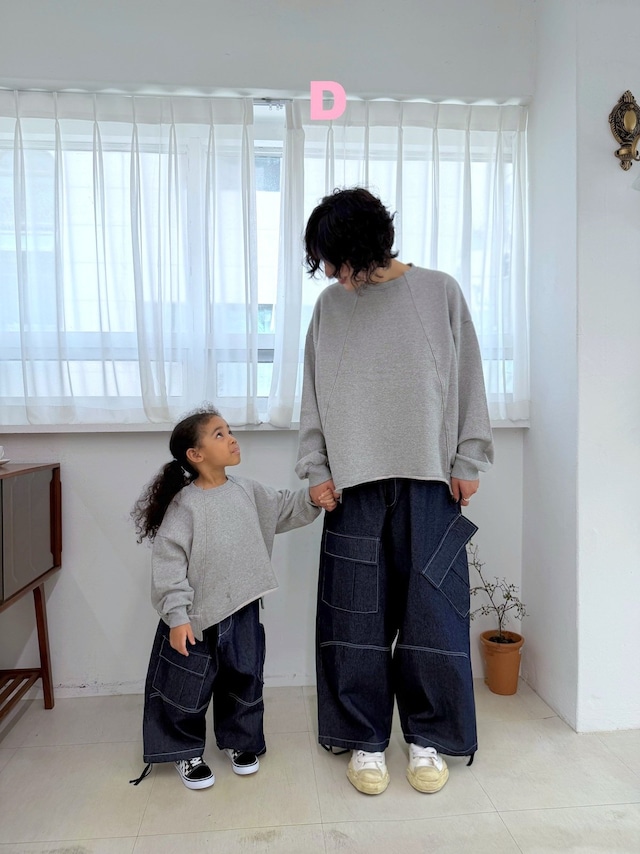 【取寄】dress monster|unbalance pocket cargo pants (indigo) (mom)|アンバランスポケットカーゴパンツ(インディゴ)(ママ)|FREE|mom|26 autumn