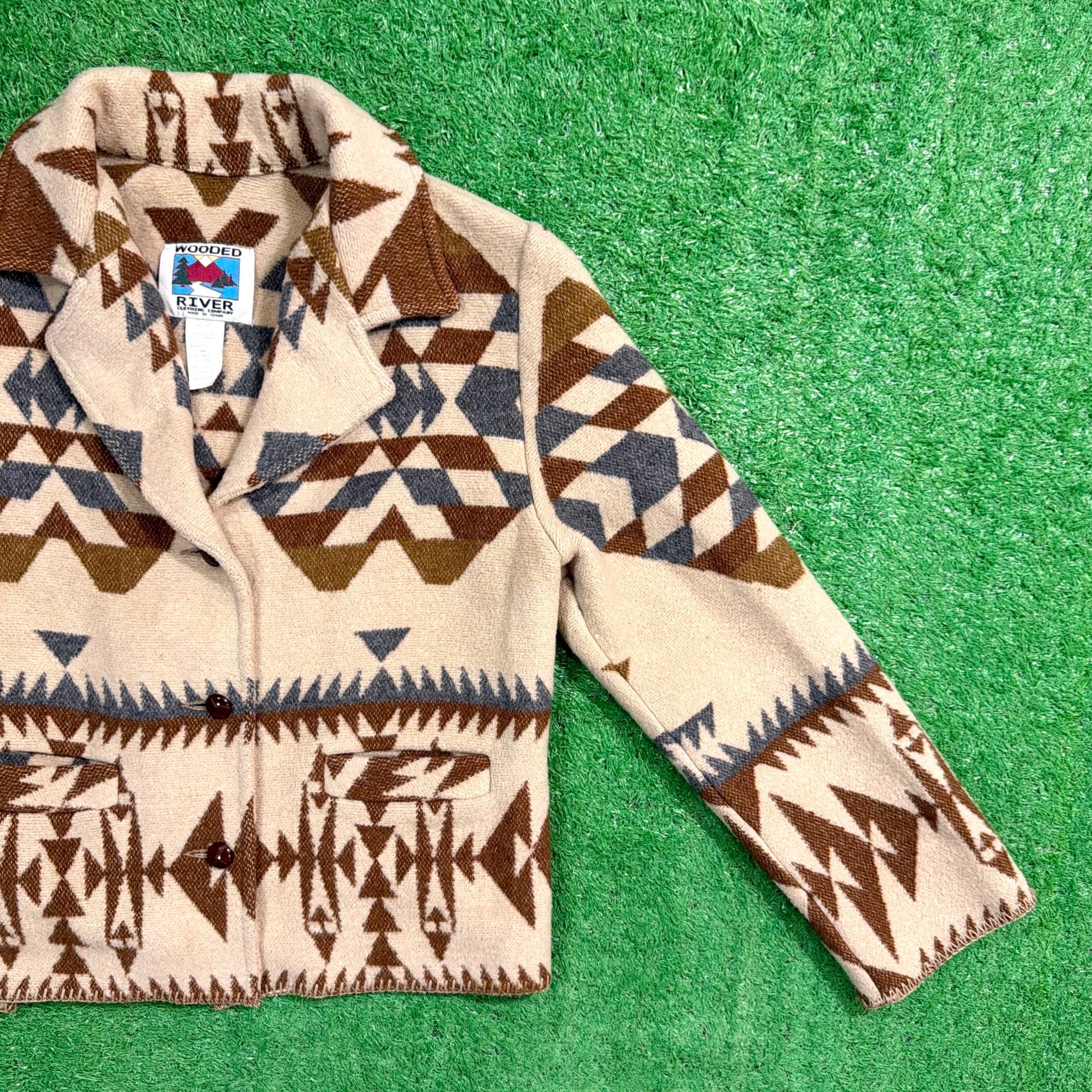 Lady's】 90s ネイティブ柄 ショート コート / アメリカ製 USA製 90