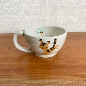 八風窯 トラとゾウ スープカップ