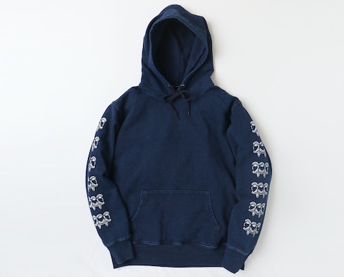 TWO FACE HOODIE DENIM/WHITE