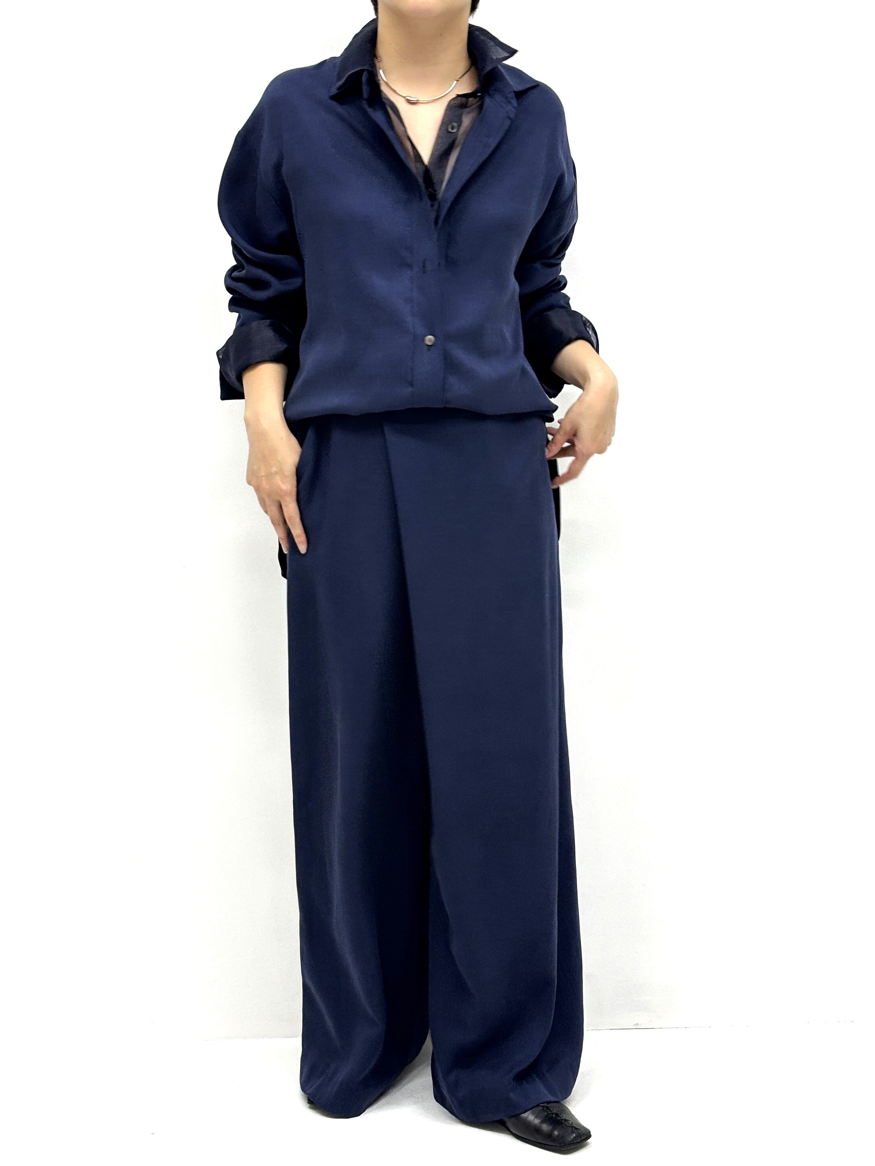 フィブリルテンセルラップパンツ(ネイビー)