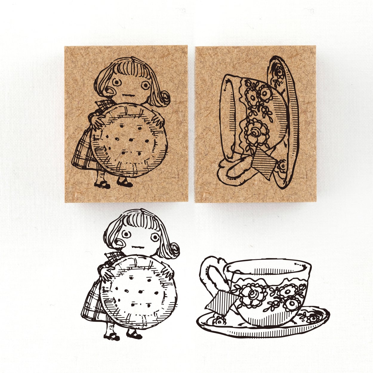 『ビスケットの精霊メル・ビスキュイ』 物に宿る精霊オブジャニマ達のスタンプ スイーツの精霊シリーズ　26×34mm