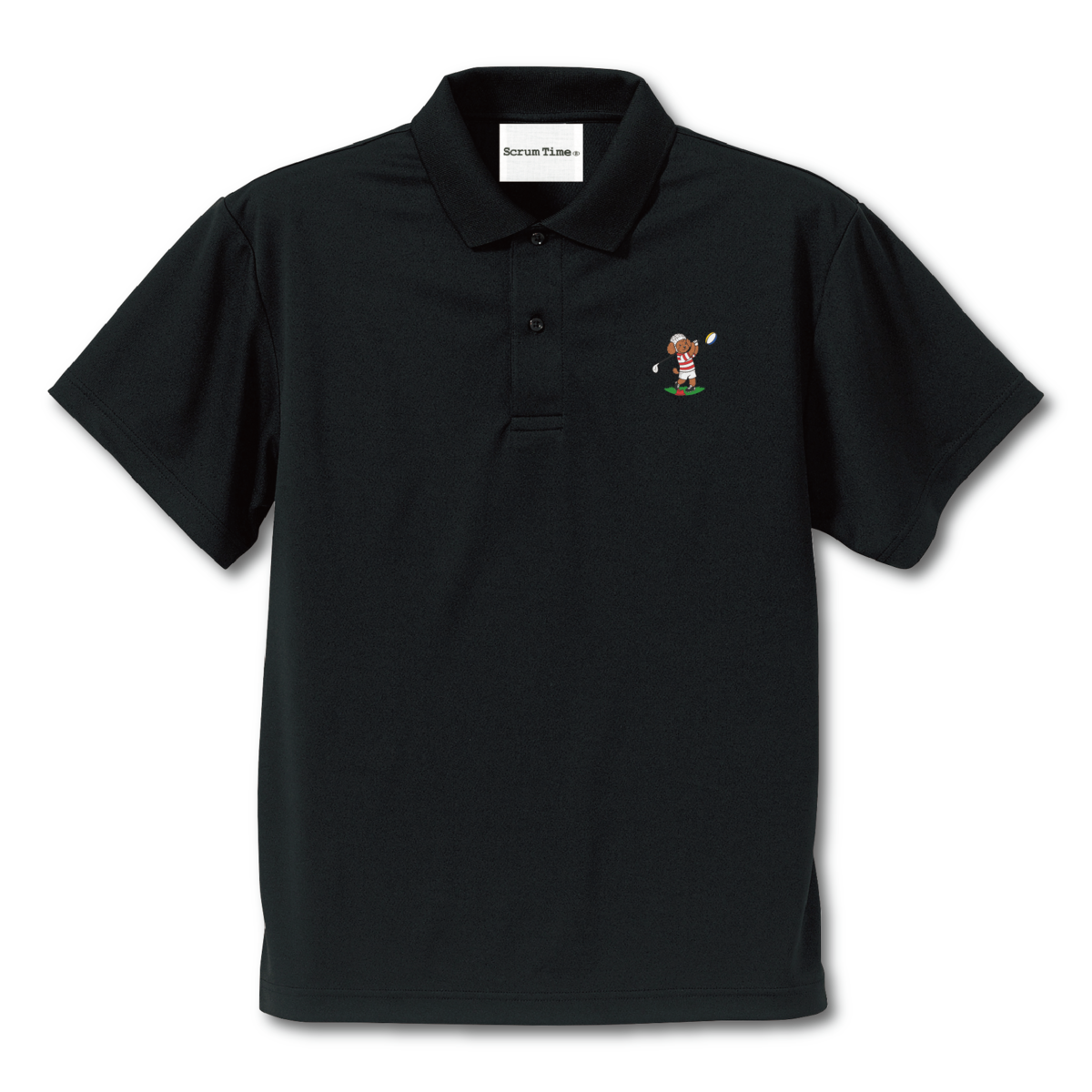 RUGBY DOG GOLF 刺繍POLO 黒 | ScrumTime