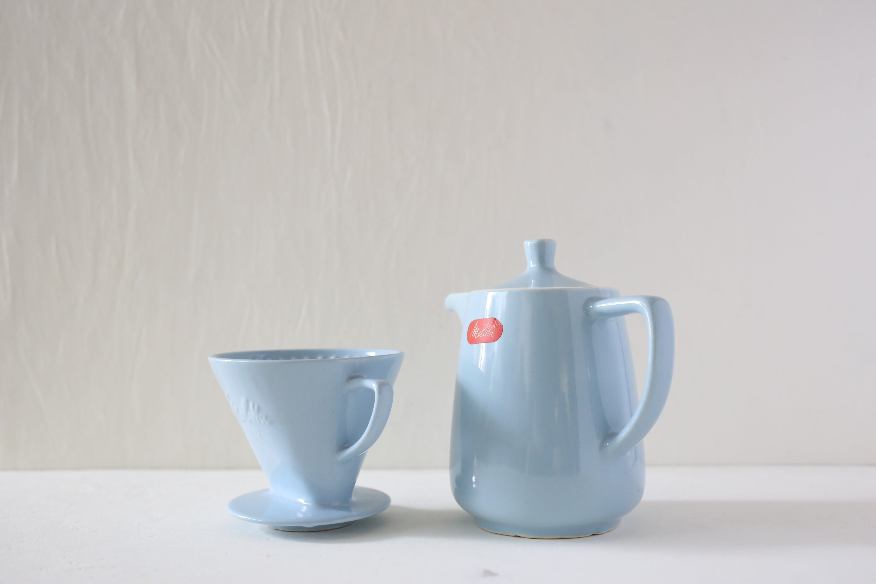 ドイツ ヴィンテージ Melitta メリタ 陶器 ライトブルー ポット