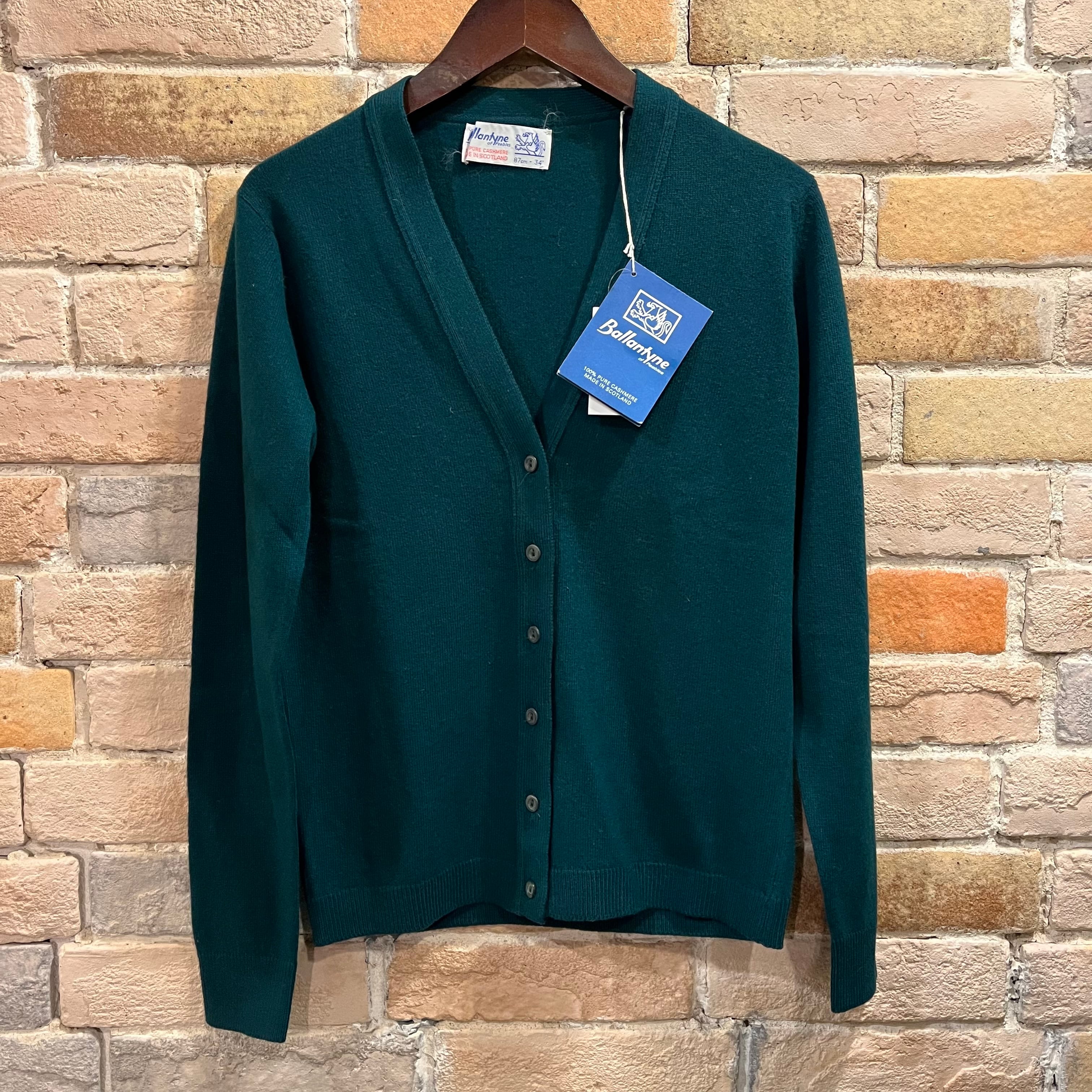 ballantyne ladies “dead stock” cashmere cardigan green 