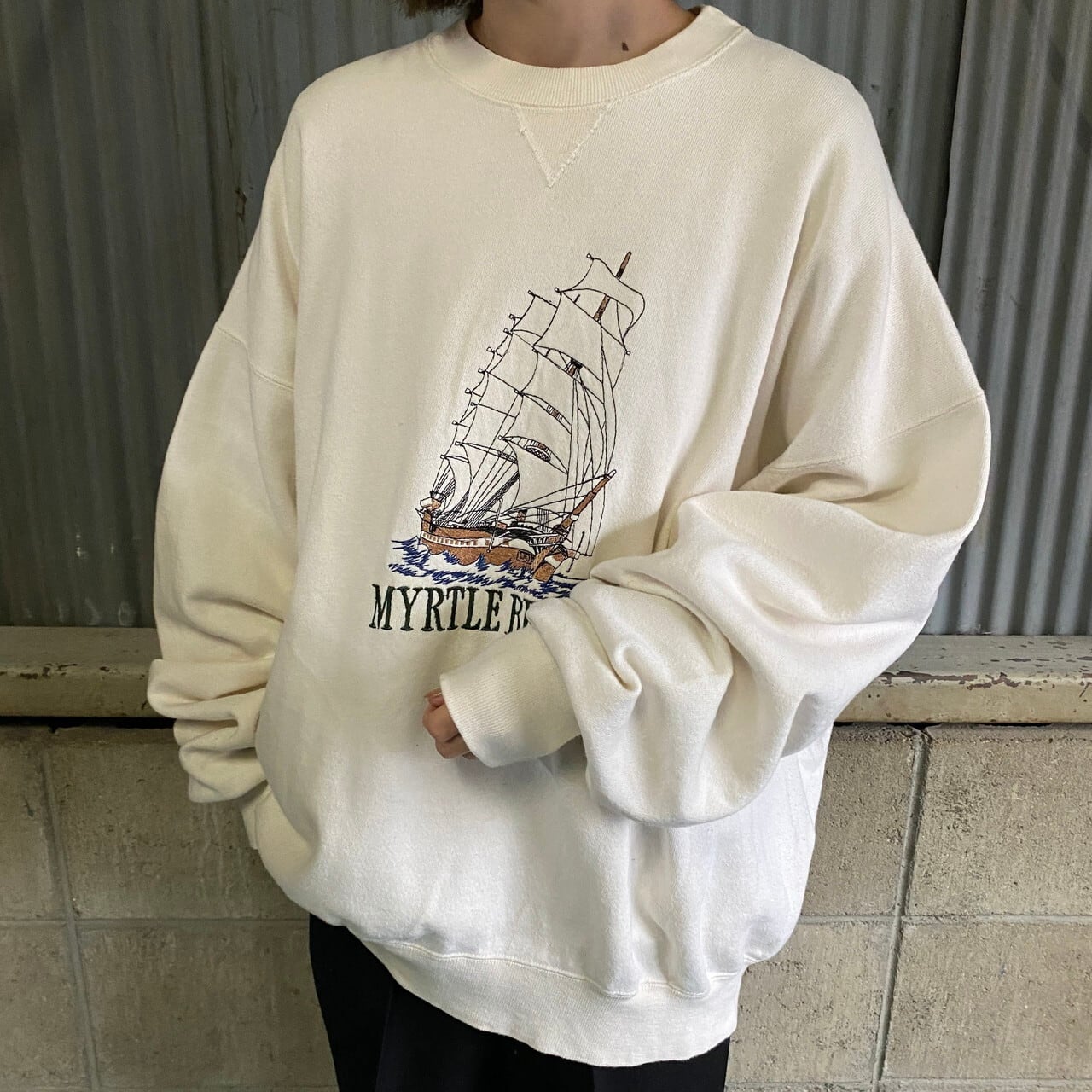 90年代 USA製 MYRTLE BEACH スーベニア 刺繍 スウェットシャツ メンズ 90年代 USA製 MYRTLE BEACH スーベニア 刺繍 スウェットシャツ メンズ