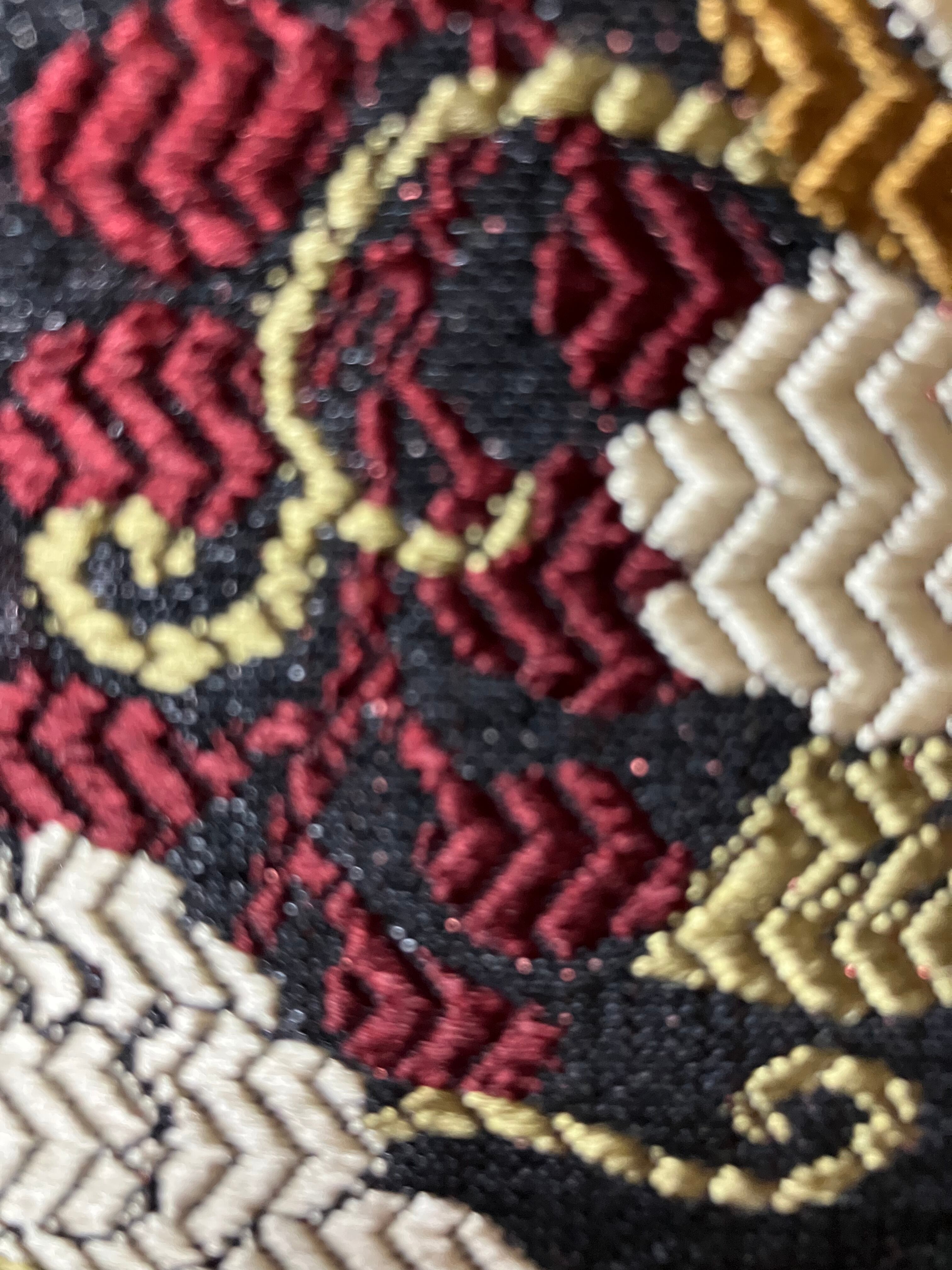 両面使い名古屋帯（黒地象の柄＆黒地クリームぼたんの柄）