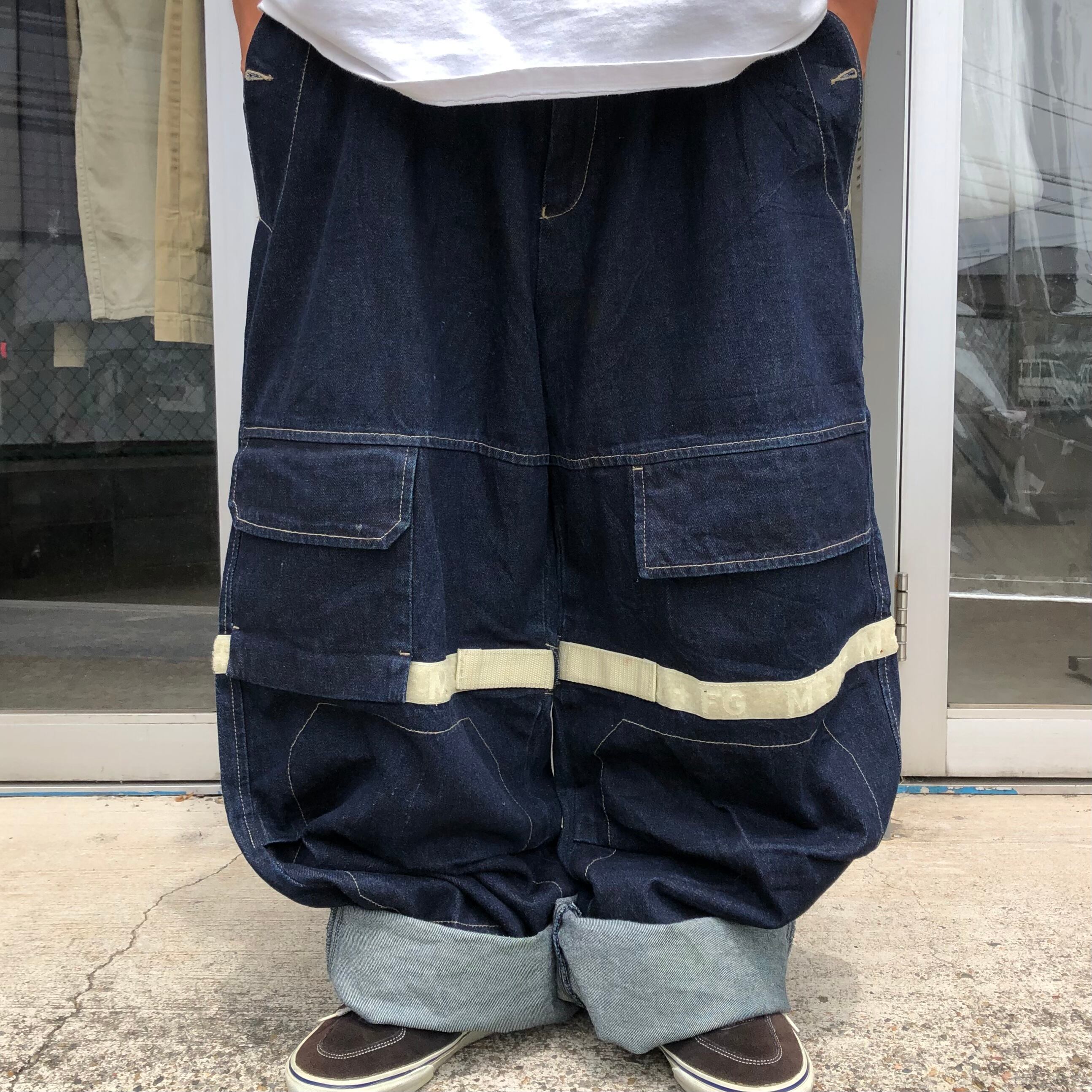 8384.極太 90s マリテフワンソワジルボー シャトルパンツ デニムパンツ