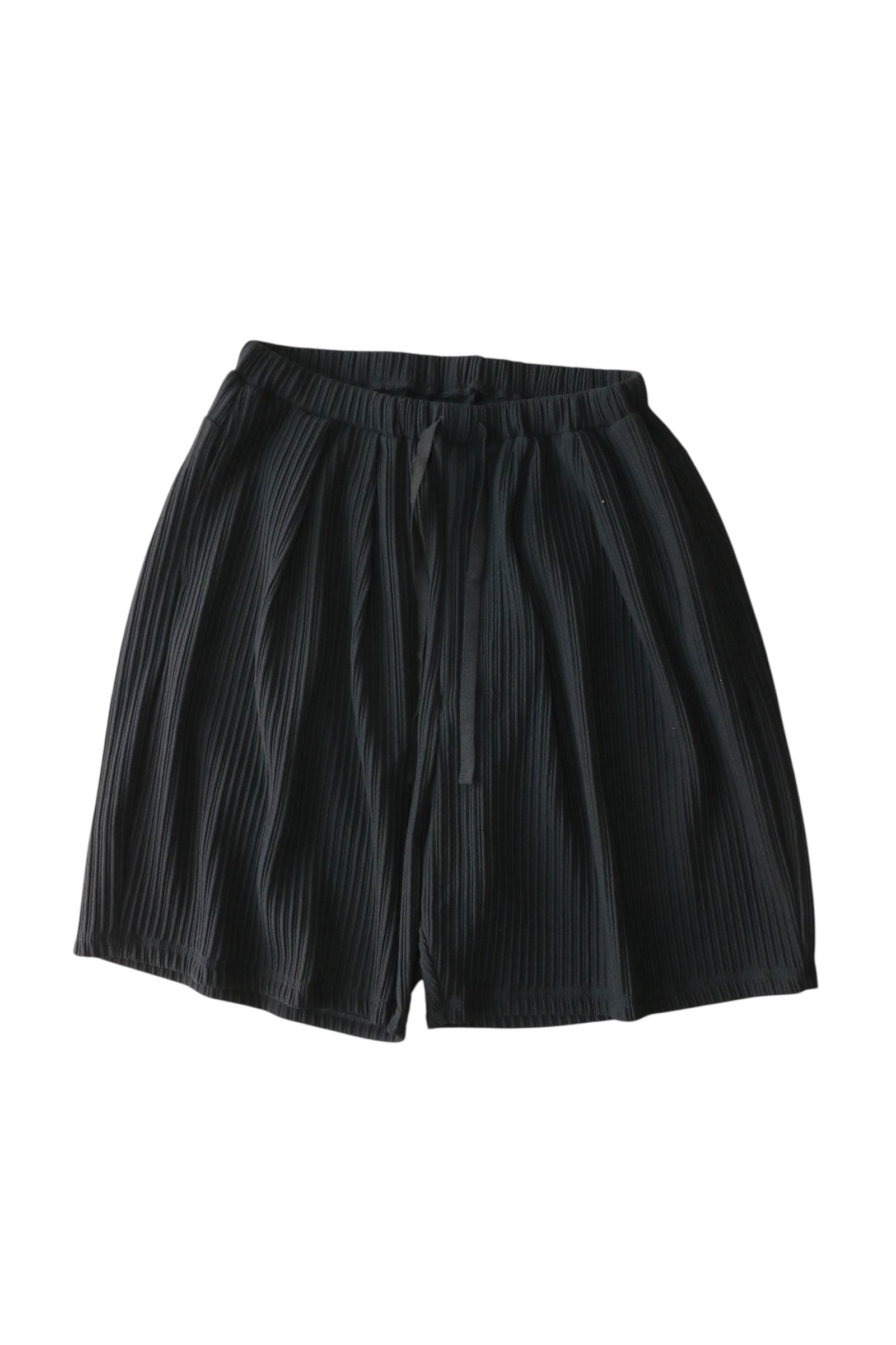 Ancellm -WRINKLED STRIPE TUCK SHORT PANTS- / ANC-PT125