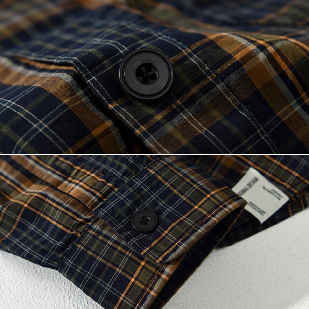 【M-3XL】Dark Check Long Sleeve Shirt / ダーク チェック 長袖 シャツ