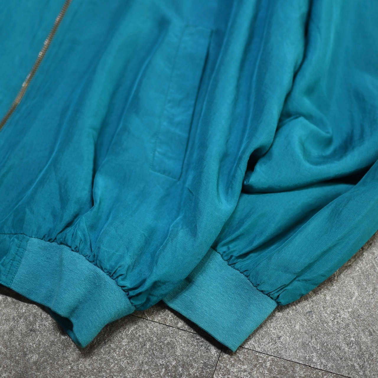 turquoise blue silk blouson
