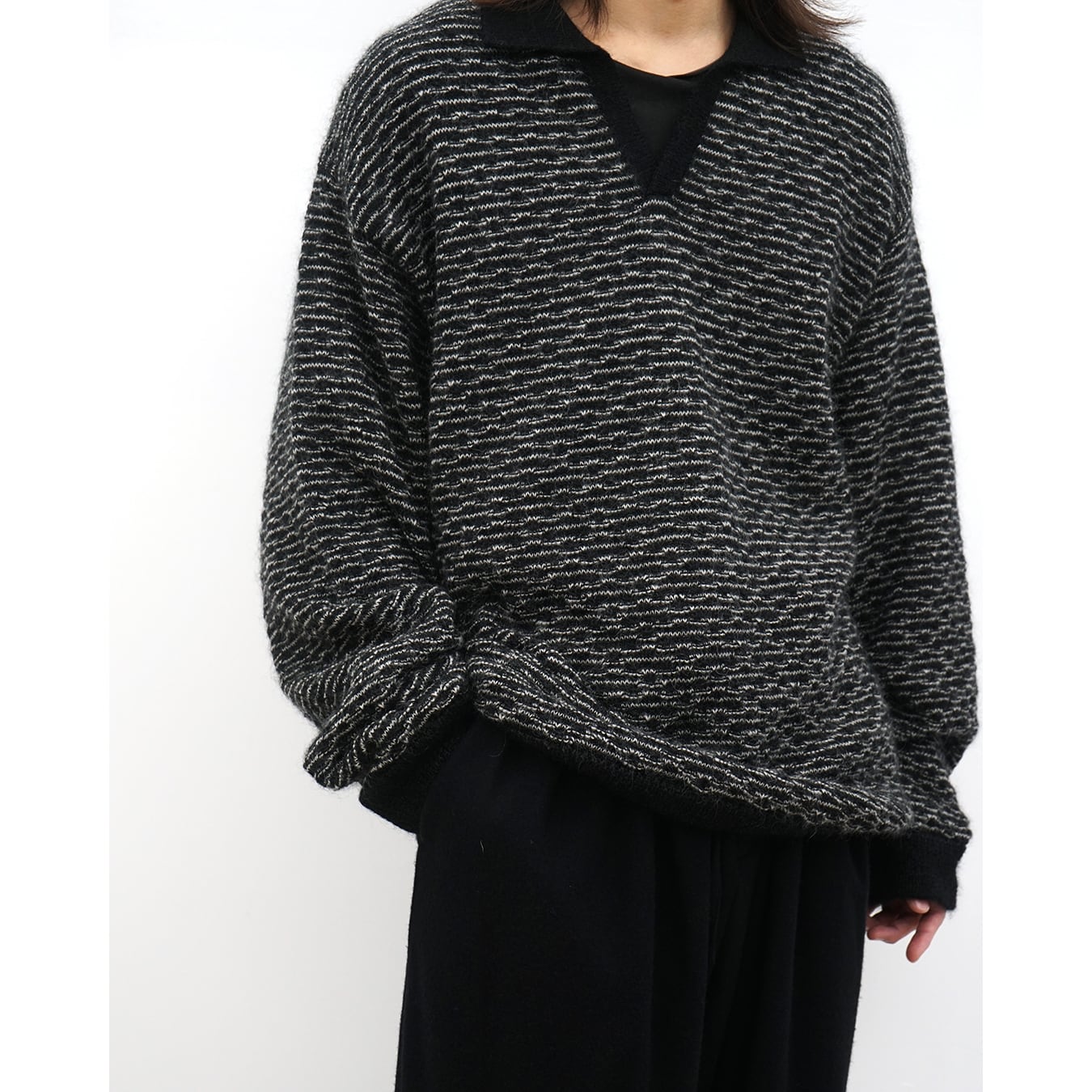 Blanc YM] (ブランワイエム) BL-24A-MSK Mohair Skipper Knit(Black