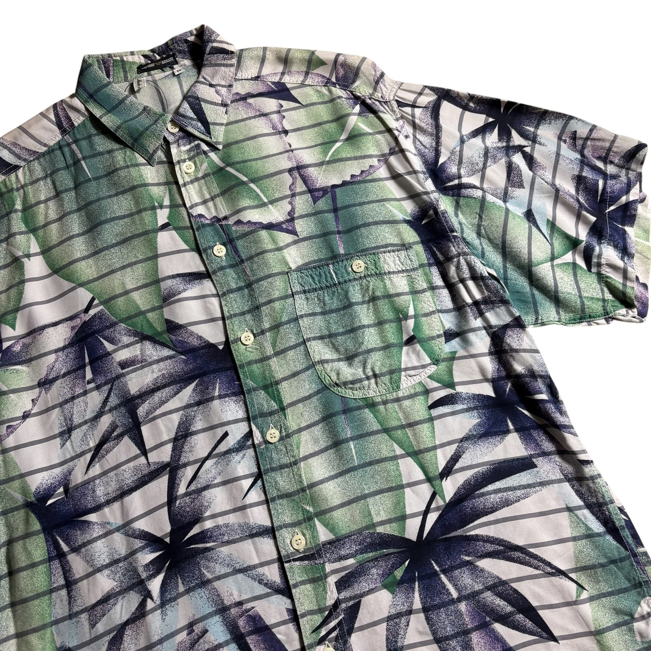 vintage EMPORIO ARMANI botanical pattern rayon shirt