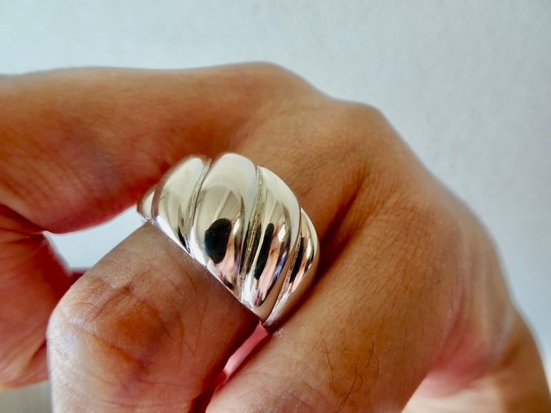 仁尾彫金『ゴールドギャラクシーアイアンクロスリング』ハンドメイド