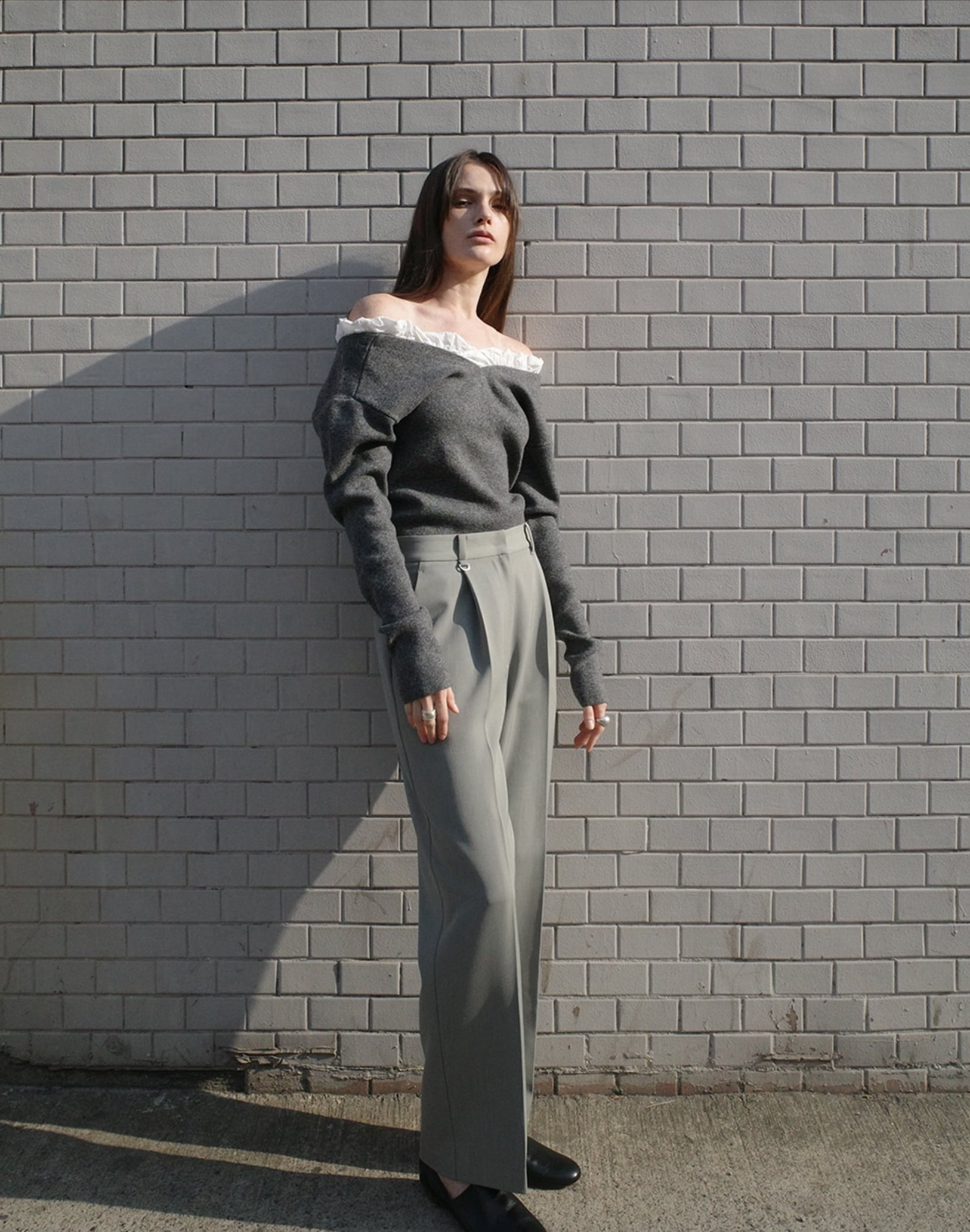 CLANE FRILL V NECK KNIT TOPS | FLICKA ASHIYA