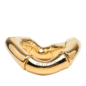 グッチ バンブー カフ ブレスレット サイズM ゴールド メッキ レディース GUCCI 【中古】
