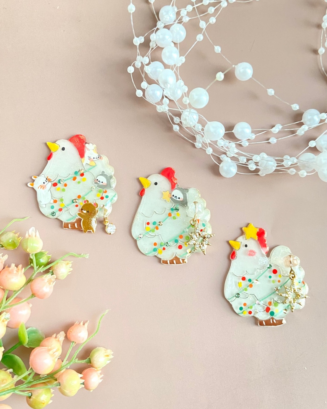 ブローチ『コッコの木-拾ったお星さま』