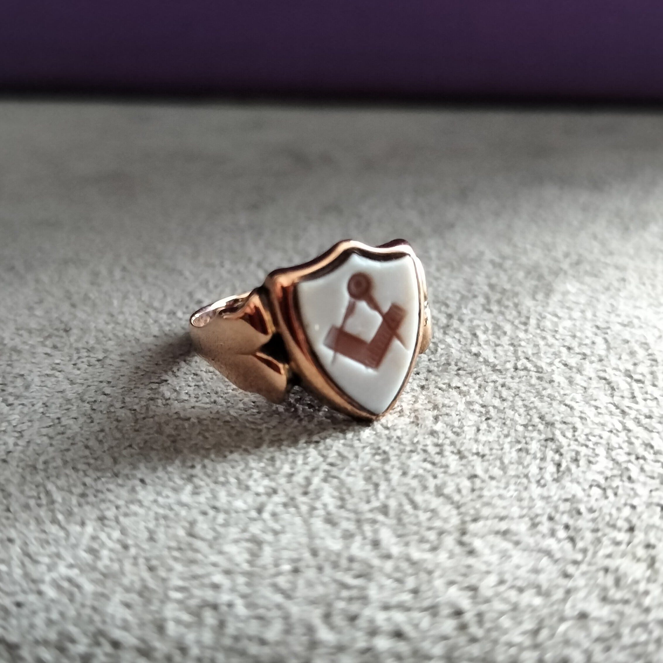 Antique 1899年 Masonic Gold Intaglio Ring