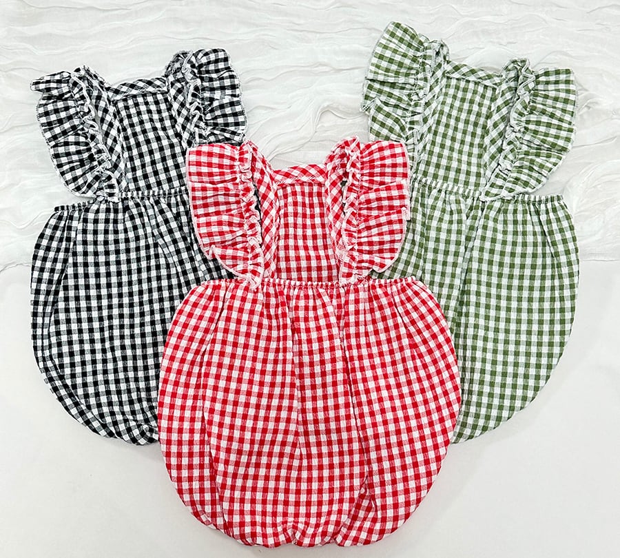 gingham frill dress S ~ XL 3color / 犬服 ワンピース 夏 韓国犬服 ギンガム チェックフリル ノースリーブ ドレス 涼しい ドッグウェア