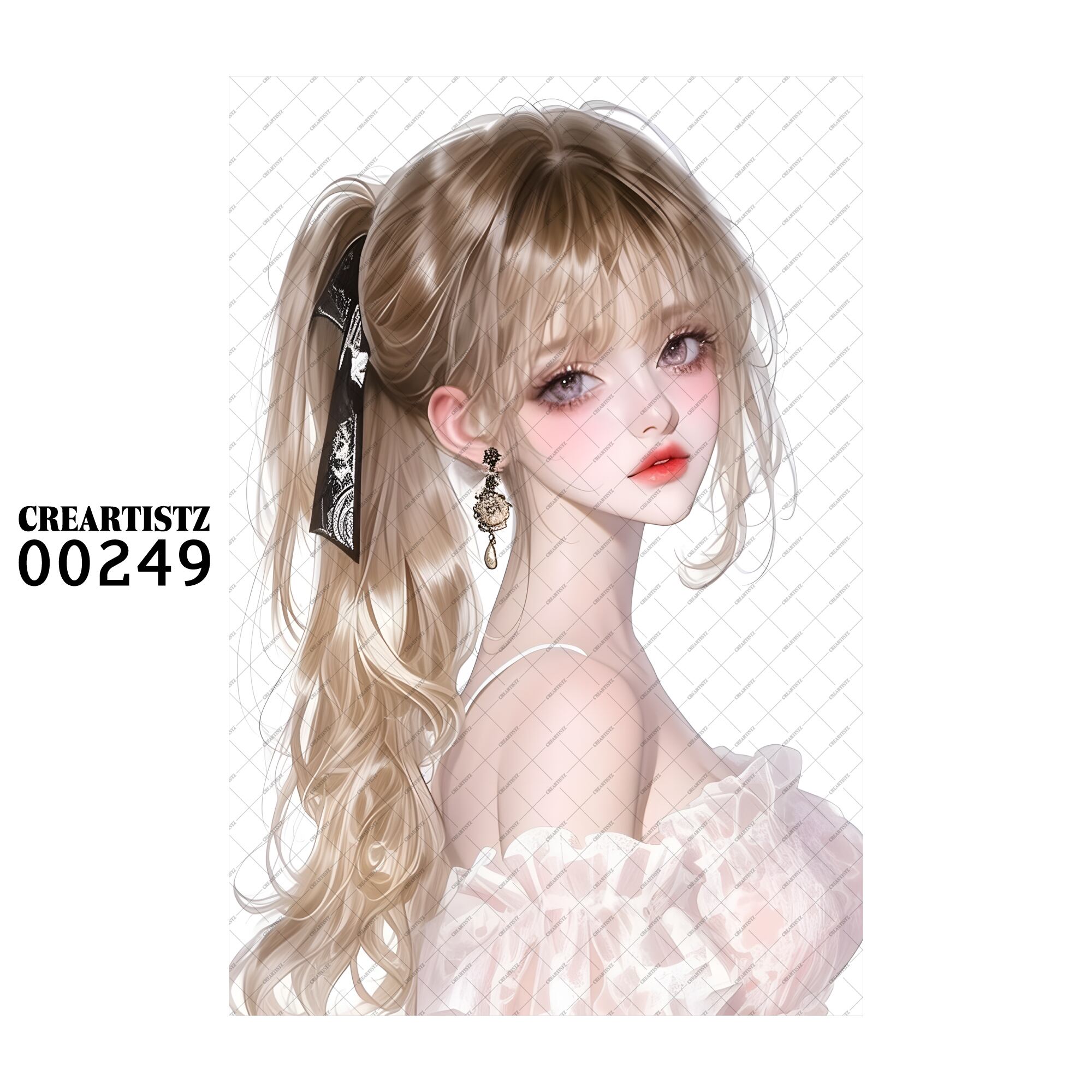 00249 ガール キュート オリジナル ペーパー/ステッカー 4枚セット CREARTISTZ