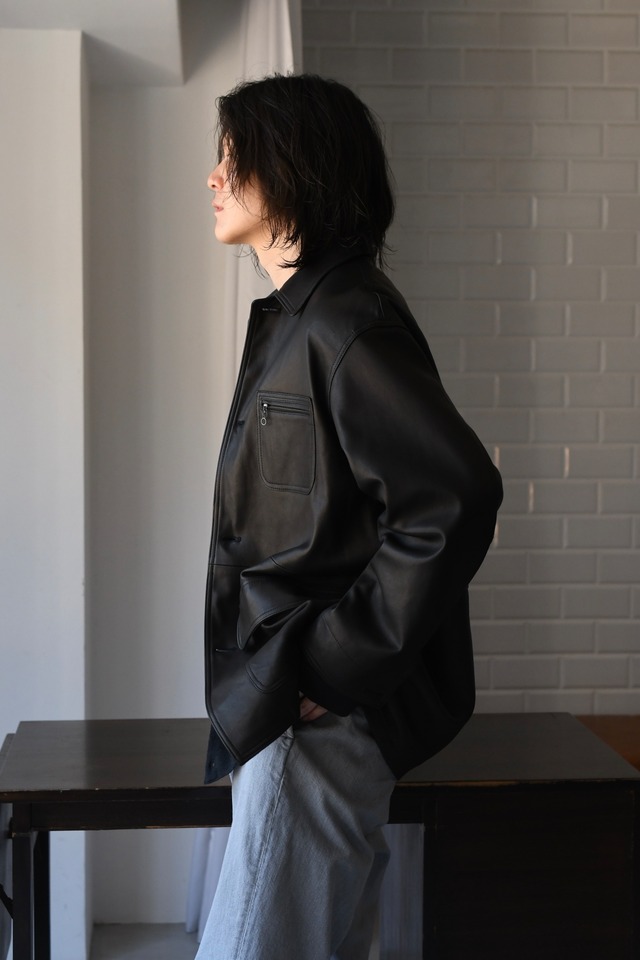 BISOWN / LUMB LEATHER HUNTING JACKET (BLACK)