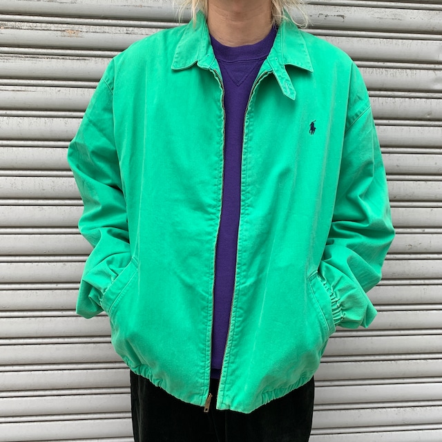 80s USA製　ラルフローレン　スウィングトップ　ハリントンジャケット　緑　L