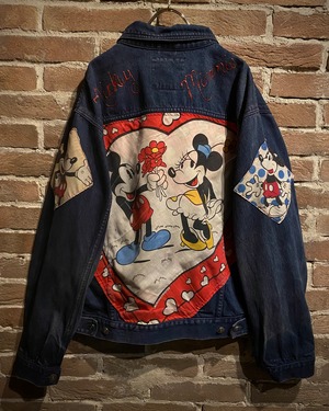 【Caka act3】"Disney" Patch Custum Vintage Loose Denim Jacket