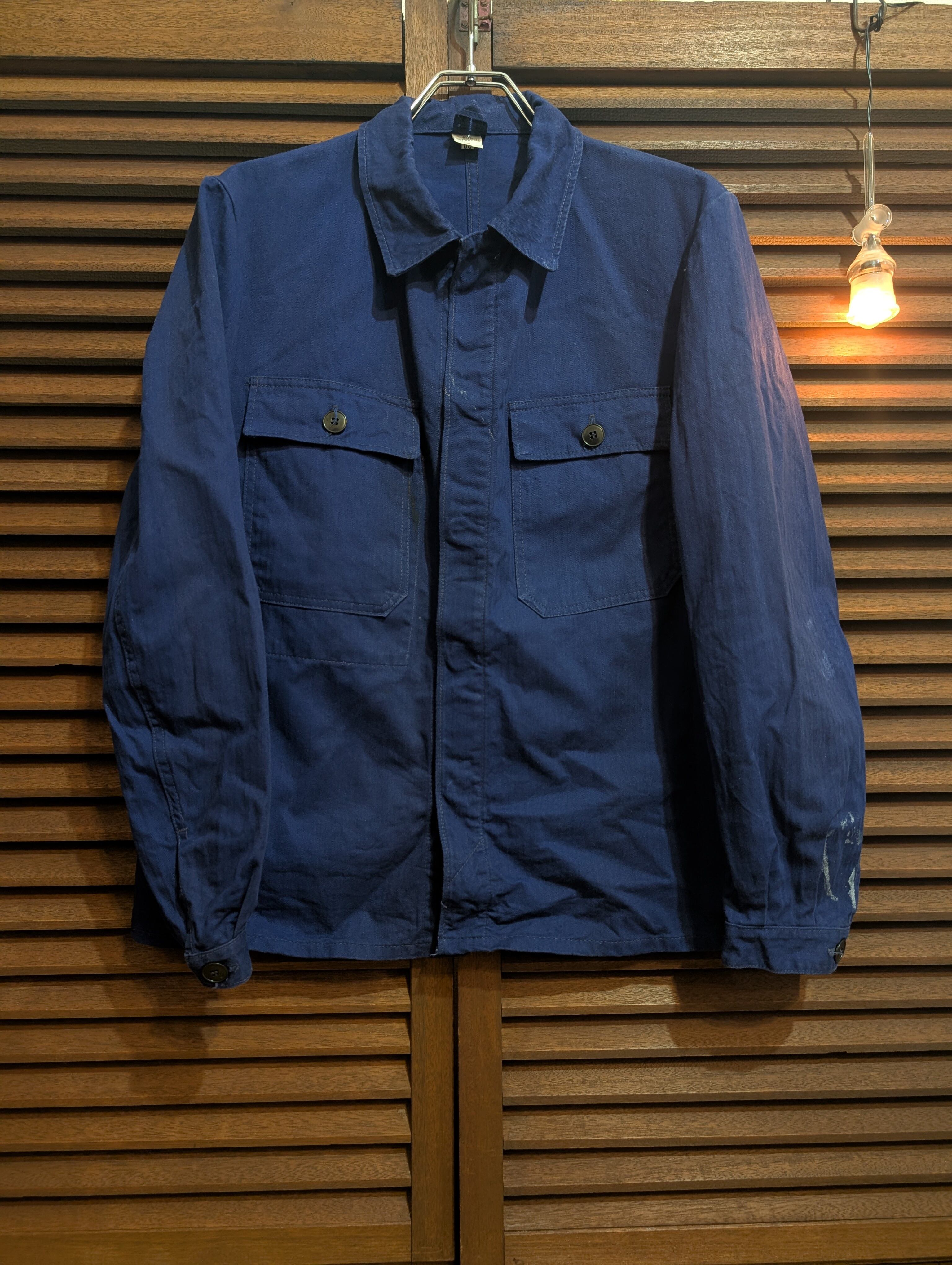 70-80s Germany Military Herring Bone Twill Work Jacket FlyFlont